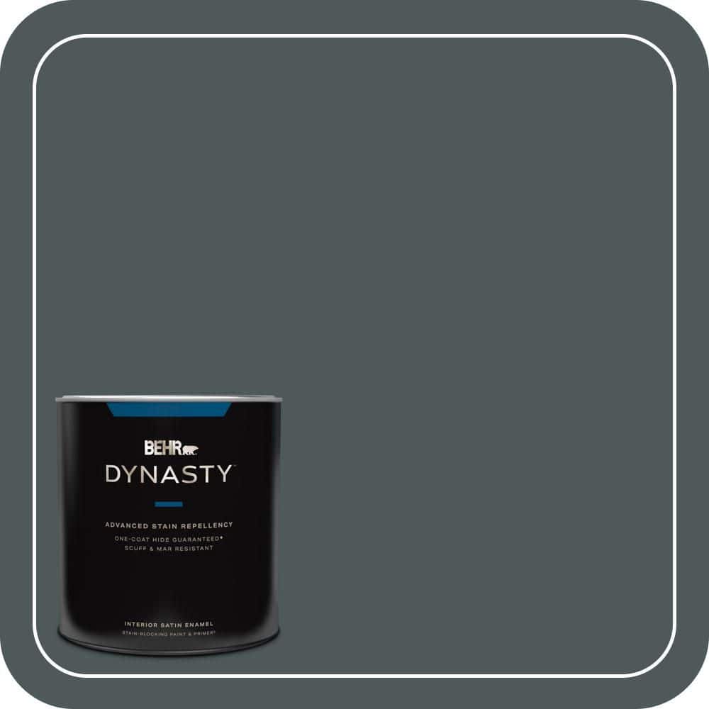 BEHR DYNASTY 1 qt. #N440-7 Midnight in NY Satin Enamel Interior Stain-Blocking Paint and Primer
