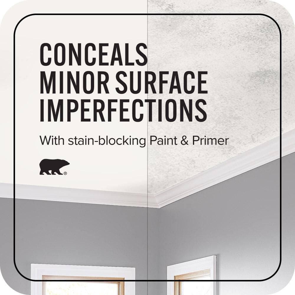 BEHR ULTRA 1 gal. #PR-W14 Bit of Sugar Ceiling Flat Interior Paint and Primer (4)