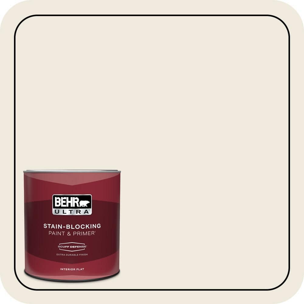 BEHR ULTRA 1 qt. #W-B-710 Almond Cream Extra Durable Flat Interior Paint & Primer (1)