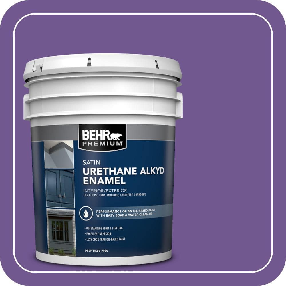 BEHR PREMIUM 5 gal. #P570-6 Classic Waltz Urethane Alkyd Satin Enamel Interior/Exterior Paint