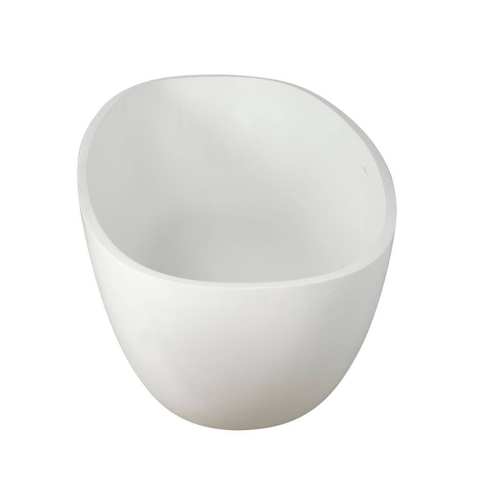 TCYO 65 in. x 30 in. Freestanding Soaking Bathtub with Center Drain in Matte White (2)