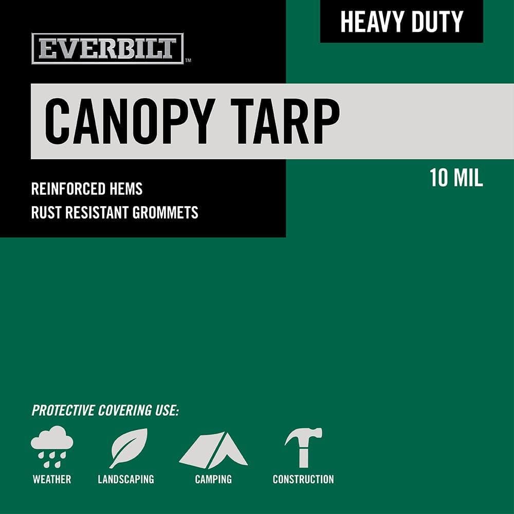 Everbilt 10 ft. x 20 ft. Silver Heavy Duty Canopy Tarp (3)