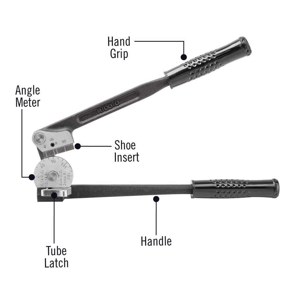 RIDGID 1/2 in. Model 408 Pipe and Tubing Bender for Annealed Copper, Steel, Stainless Steel with Cushion Grip Handles (3)