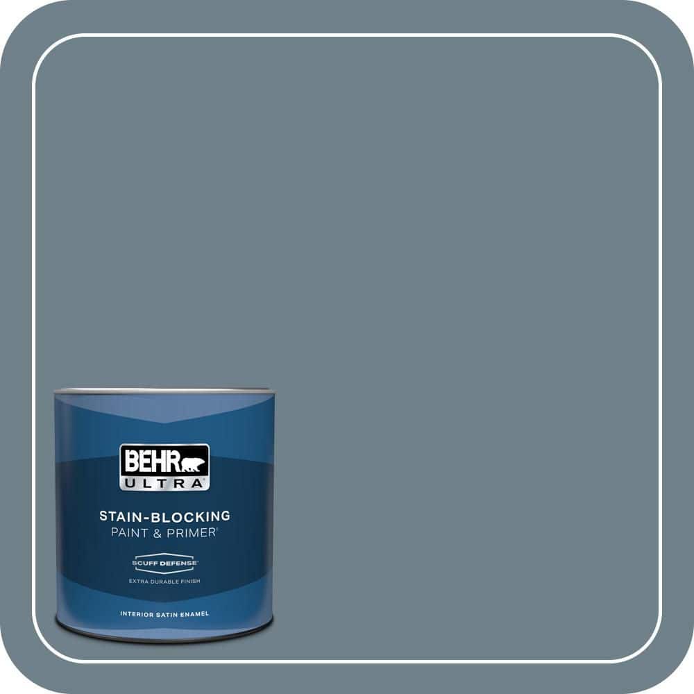 BEHR ULTRA 1 qt. #PPU13-04 Atlantic Shoreline Extra Durable Satin Enamel Interior Paint & Primer