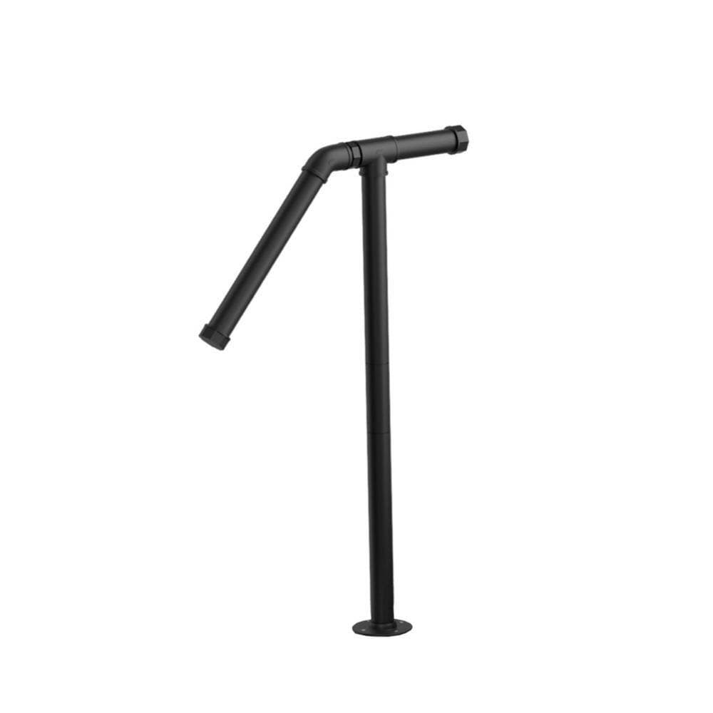 Angel Sar 27 in. Metal Outdoor Stair Railing Handrails for Outdoor Steps Sturdy Single Post Handrail, 1 or 2 Steps (2-Pack) (3)