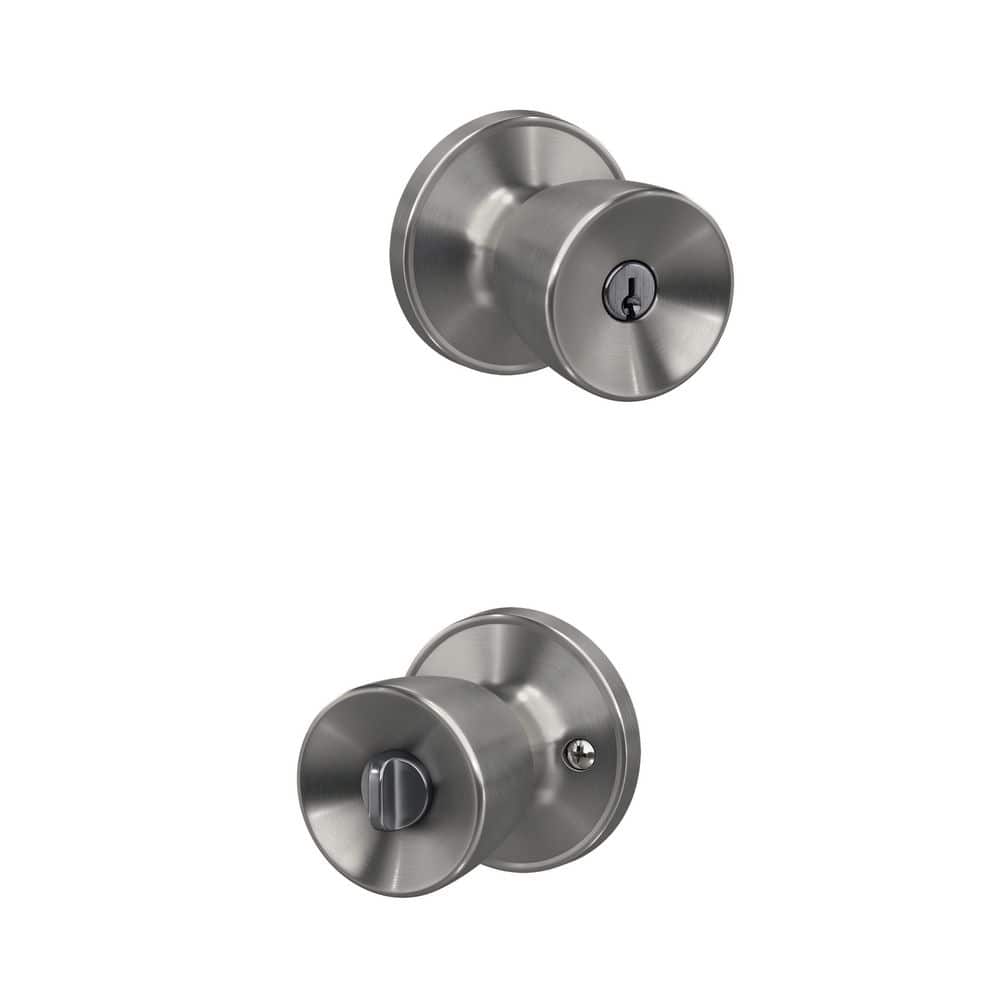 Schlage Home Essentials Bayan Satin Stainless Steel Keyed Entry Door Knob