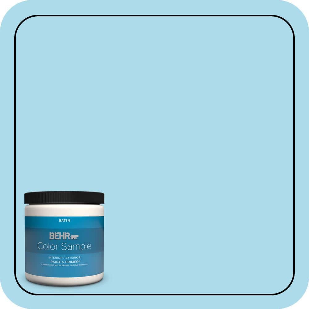 BEHR PREMIUM PLUS 8 oz. #530A-3 Frosty Glade Satin Enamel Interior/Exterior Paint & Primer Color Sample (1)