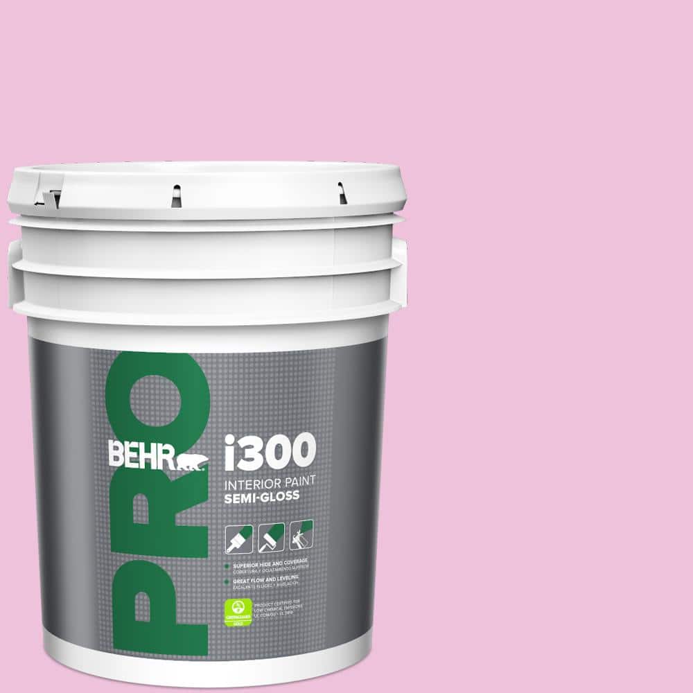 BEHR PRO 5 gal. #P120-1 Starlet Pink Semi-Gloss Interior Paint