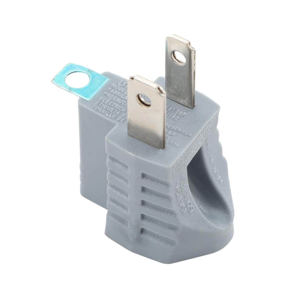 Commercial Electric 15 Amp Single Outlet Grounding Adapter, Gray (4)