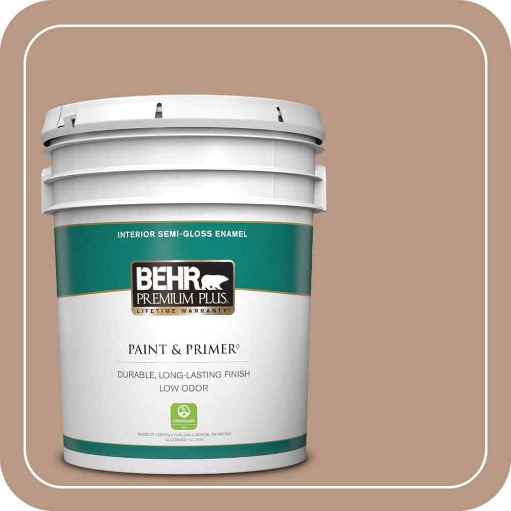 BEHR PREMIUM PLUS 5 gal. #MQ2-41 Cavern Clay Semi-Gloss Enamel Low Odor Interior Paint & Primer