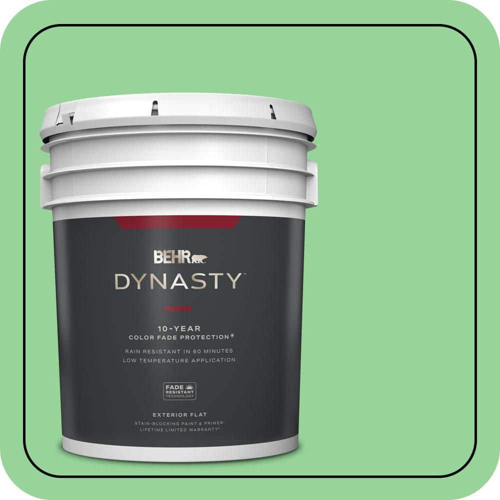 BEHR DYNASTY 5 gal. #P390-4 Young Green Flat Exterior Stain-Blocking Paint & Primer