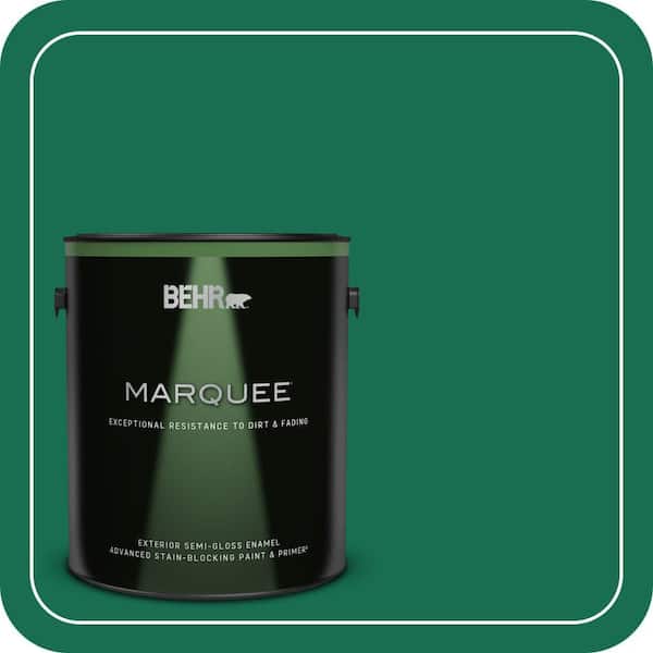 BEHR MARQUEE 1 gal. #S-H-470 Precious Emerald Semi-Gloss Enamel Exterior Paint & Primer (2)