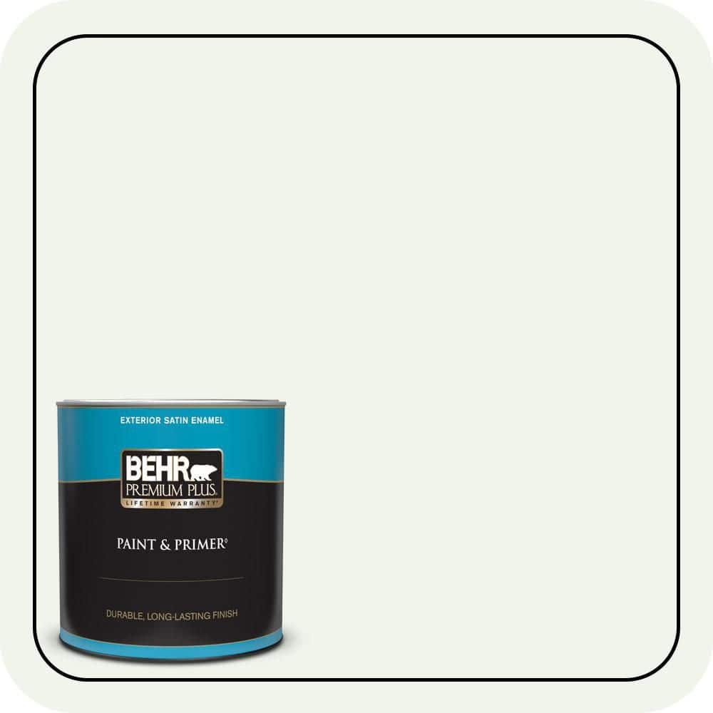 BEHR PREMIUM PLUS 1 qt. #W-B-510 Frosted Juniper Satin Enamel Exterior Paint & Primer
