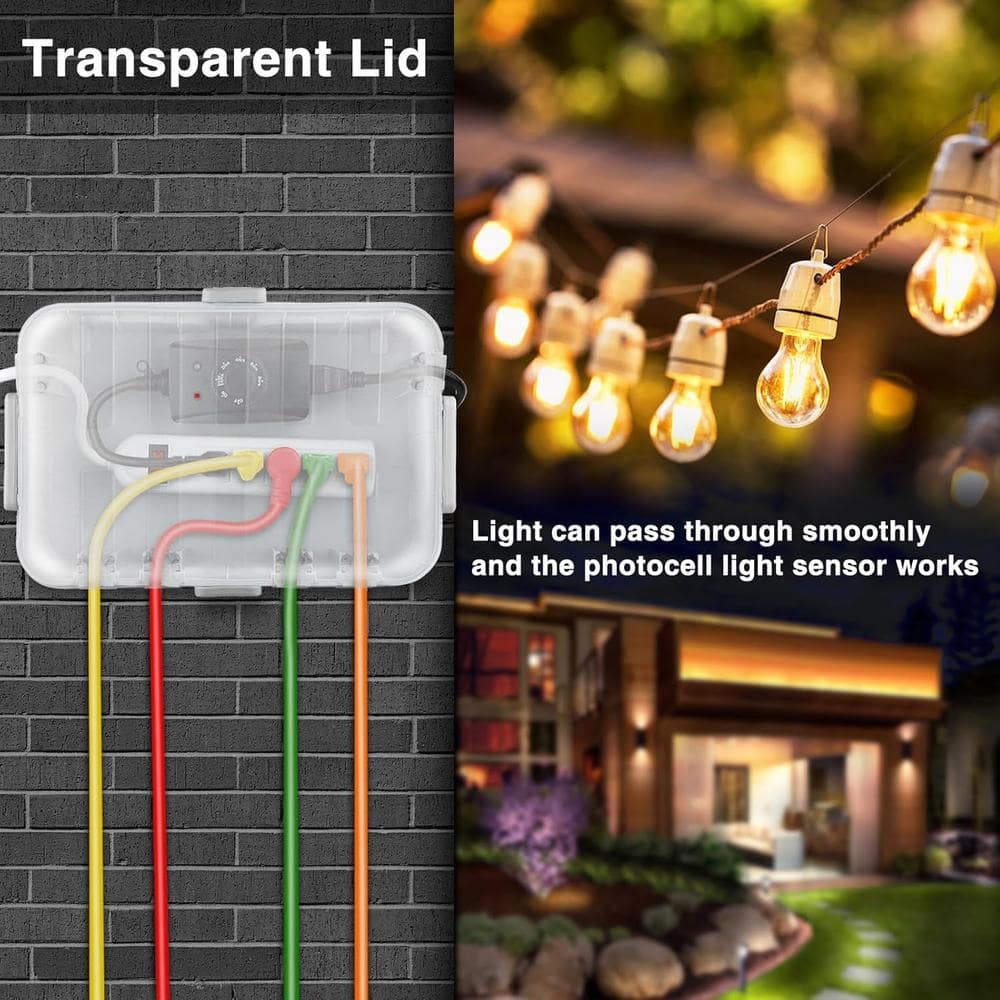 Ahfiwaso 12.5in. L x 8.5in. W x 5in. H IP54 Waterproof Electrical Box w/Transparent Lid Clear Cover and 6 Cable Entry Ports, Grey (2)