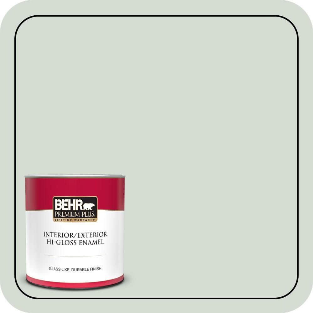 BEHR PREMIUM PLUS 1 qt. #N400-1 Mountain Morn Hi-Gloss Enamel Interior/Exterior Paint & Primer