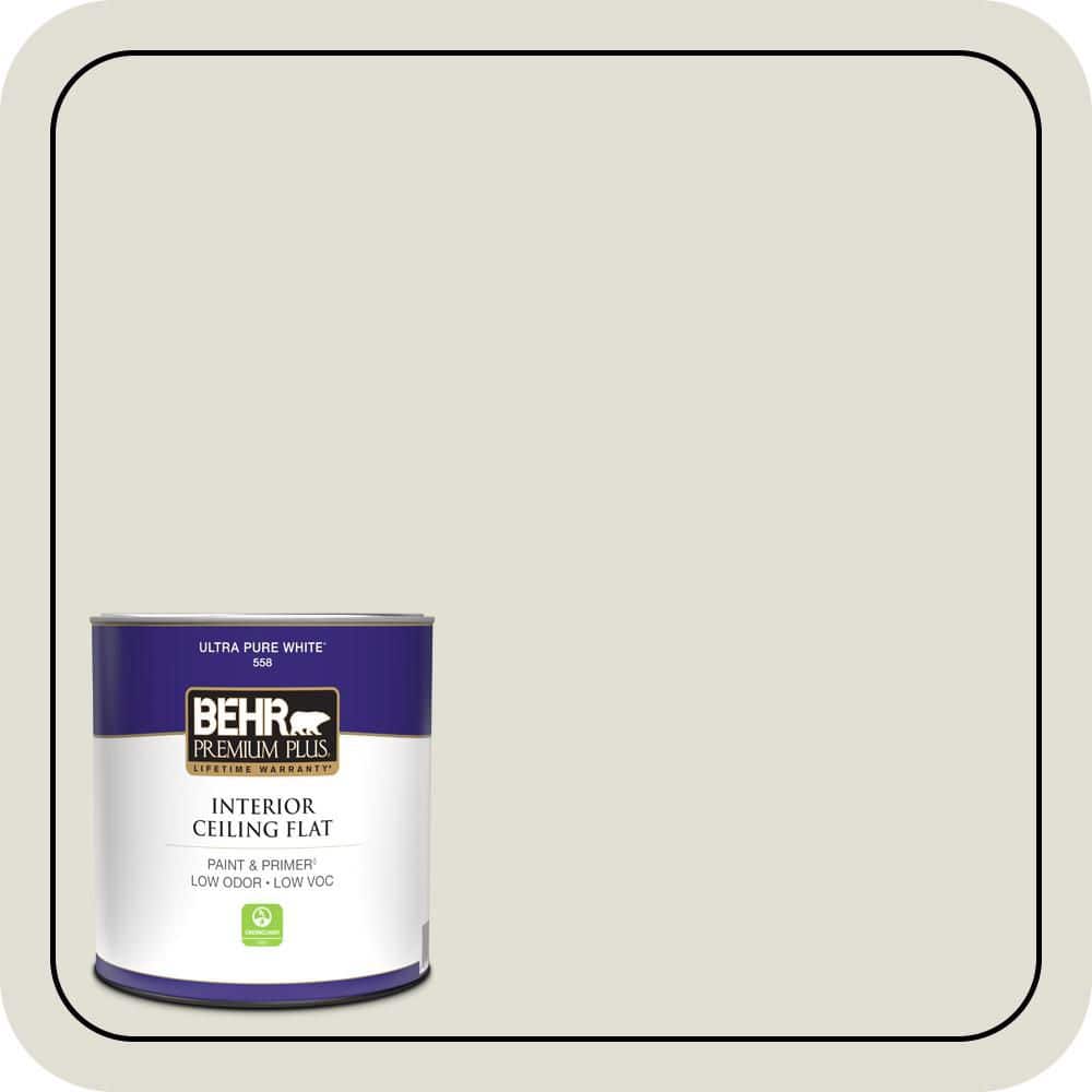 BEHR PREMIUM PLUS 1 qt. #PPU24-15 Mission White Ceiling Flat Interior Paint & Primer (1)