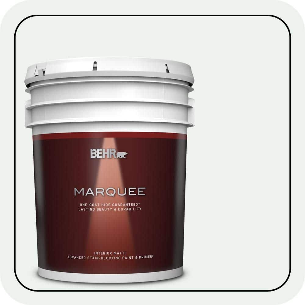 BEHR MARQUEE 5 gal. #W-D-500 Cascade White Matte Interior Paint & Primer
