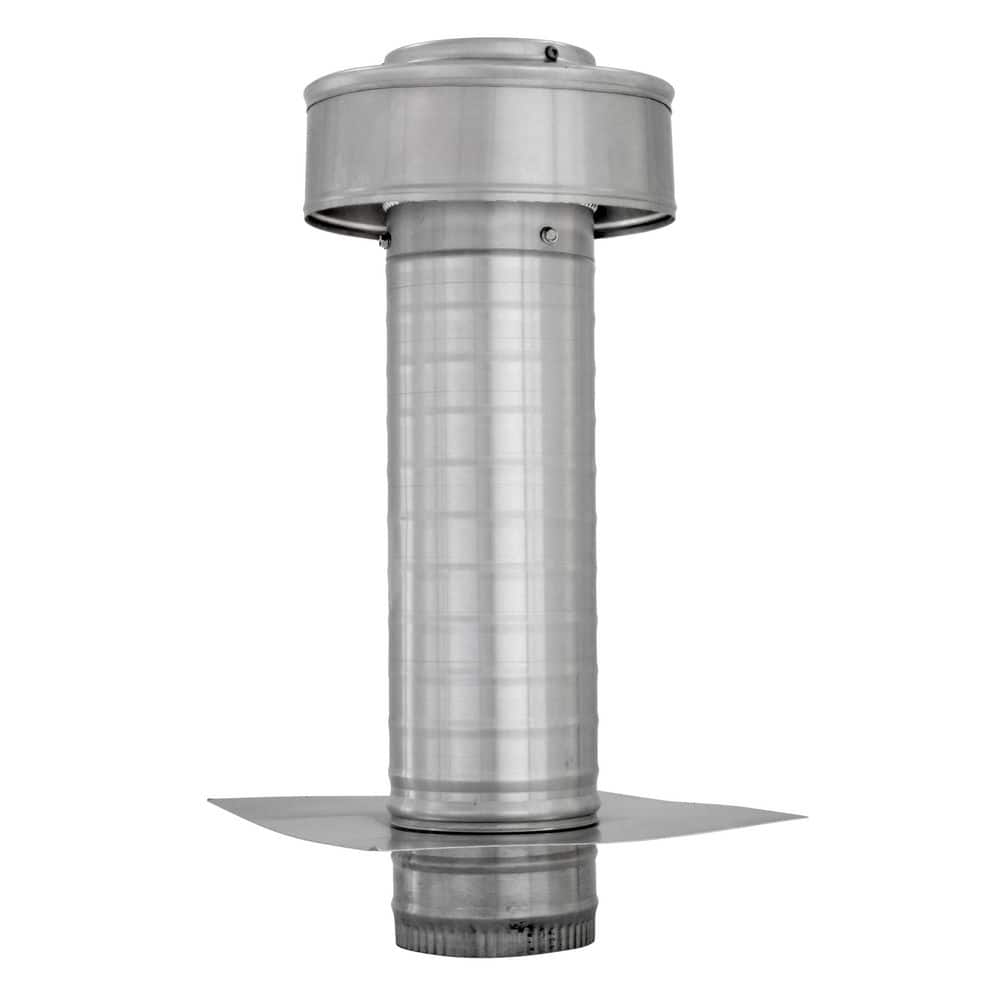 Active Ventilation 4 in. Dia. Aluminum Keepa Roof Jack with 2 in. Tail Pipe in Mill Finish