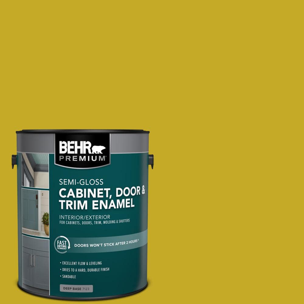 BEHR PREMIUM 1 gal. #HDC-MD-03 Citronette Semi-Gloss Enamel Interior/Exterior Cabinet, Door & Trim Paint (1)