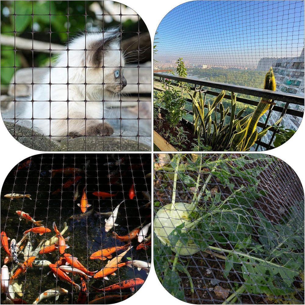 KIWDZFU Garden Netting 5 x 100 ft. Heavy Duty Pest Barrier Black Protects Fruit Trees Plants Vegetables from Birds Deer Squirrel (3)