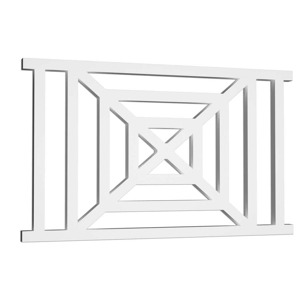 Acurio Latticeworks Scottish Cross 29 in. x 4 ft. White Decorative Vinyl Rail Panel (2)