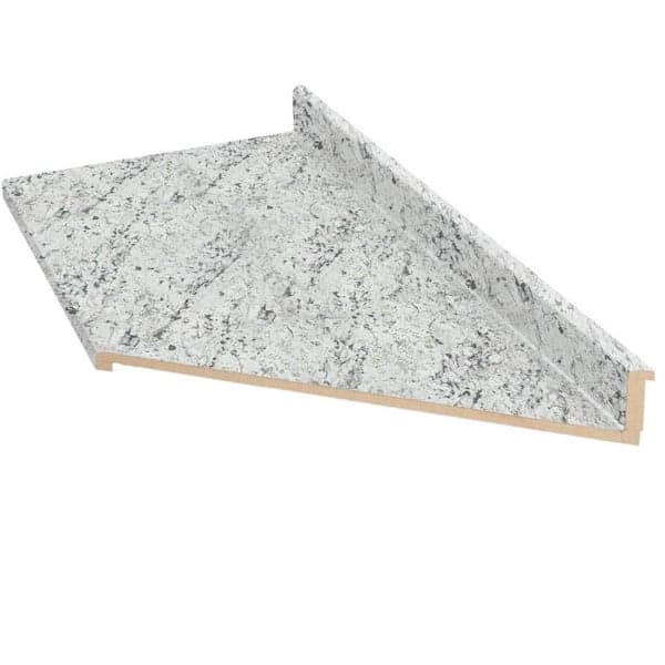 Hampton Bay 6 ft. Right Miter Laminate Countertop in Textured White Ice Granite with Eased Edge and Integrated Backsplash (2)
