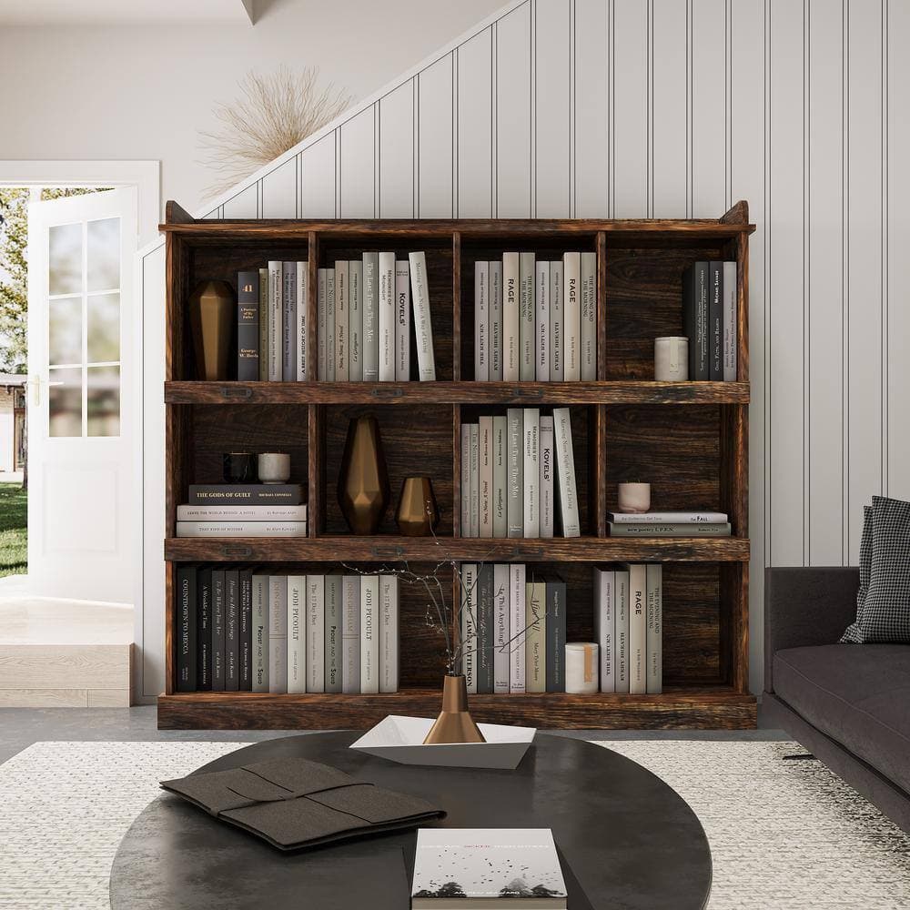 IDEAGLE 53.15 in. W 11.81 in. D 47.24 in. H Bathroom Linen Cabinet, 10-Shelf Bookcase (3)