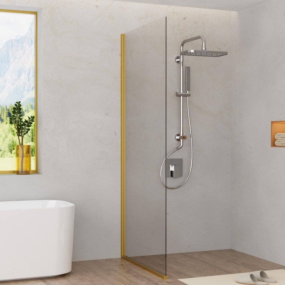 YAWWALK Single Handle 3-Spray Rectangle High Pressure Wall Bar Shower Faucet System 2.5 GPM with 2 Modes Head in Chrome (3)