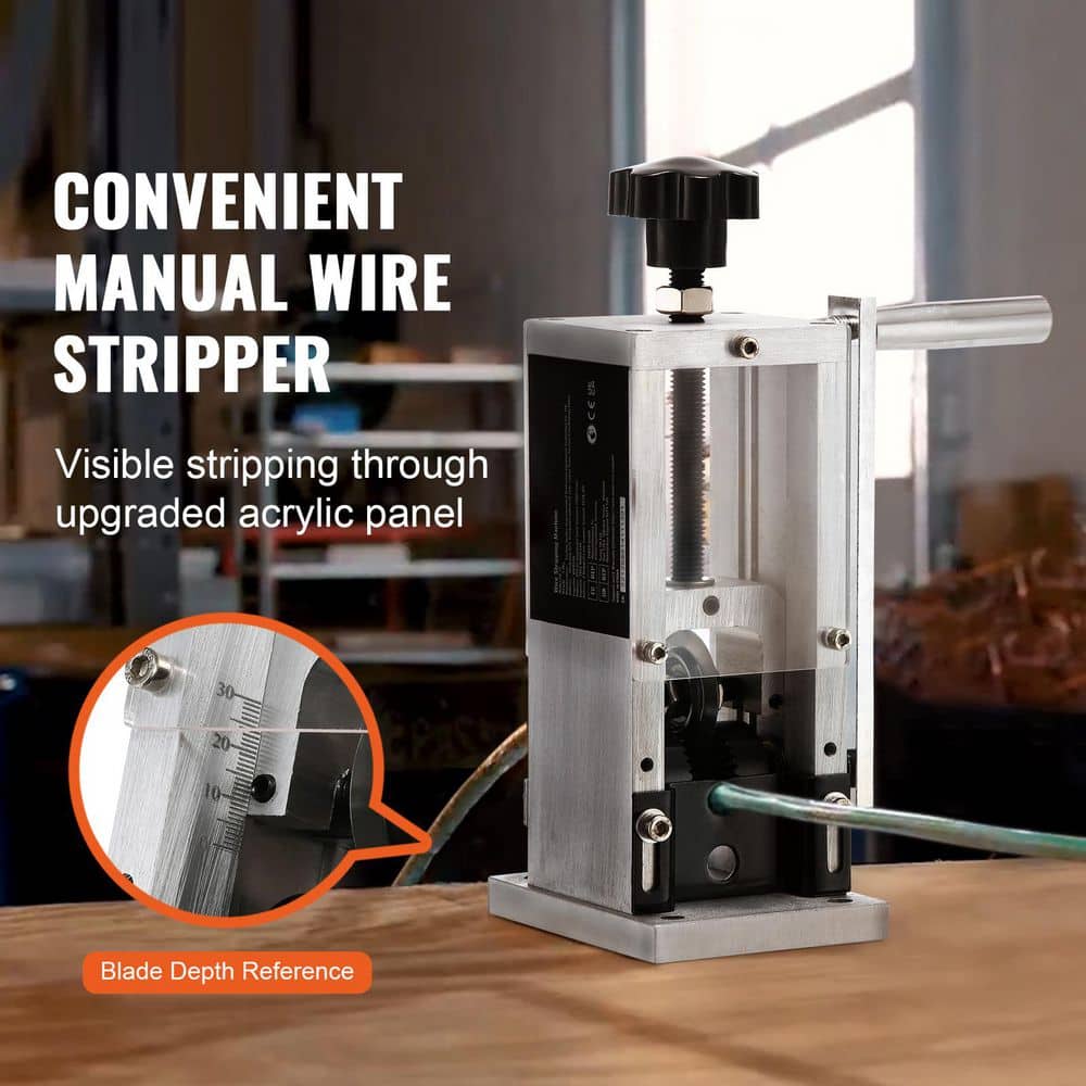 SKYSHALO Wire Stripping Machine, Wire Stripper with Hand Crank or Drill Powered, 0.06 in. - 0.98 in. Copper Wire Stripper (2)