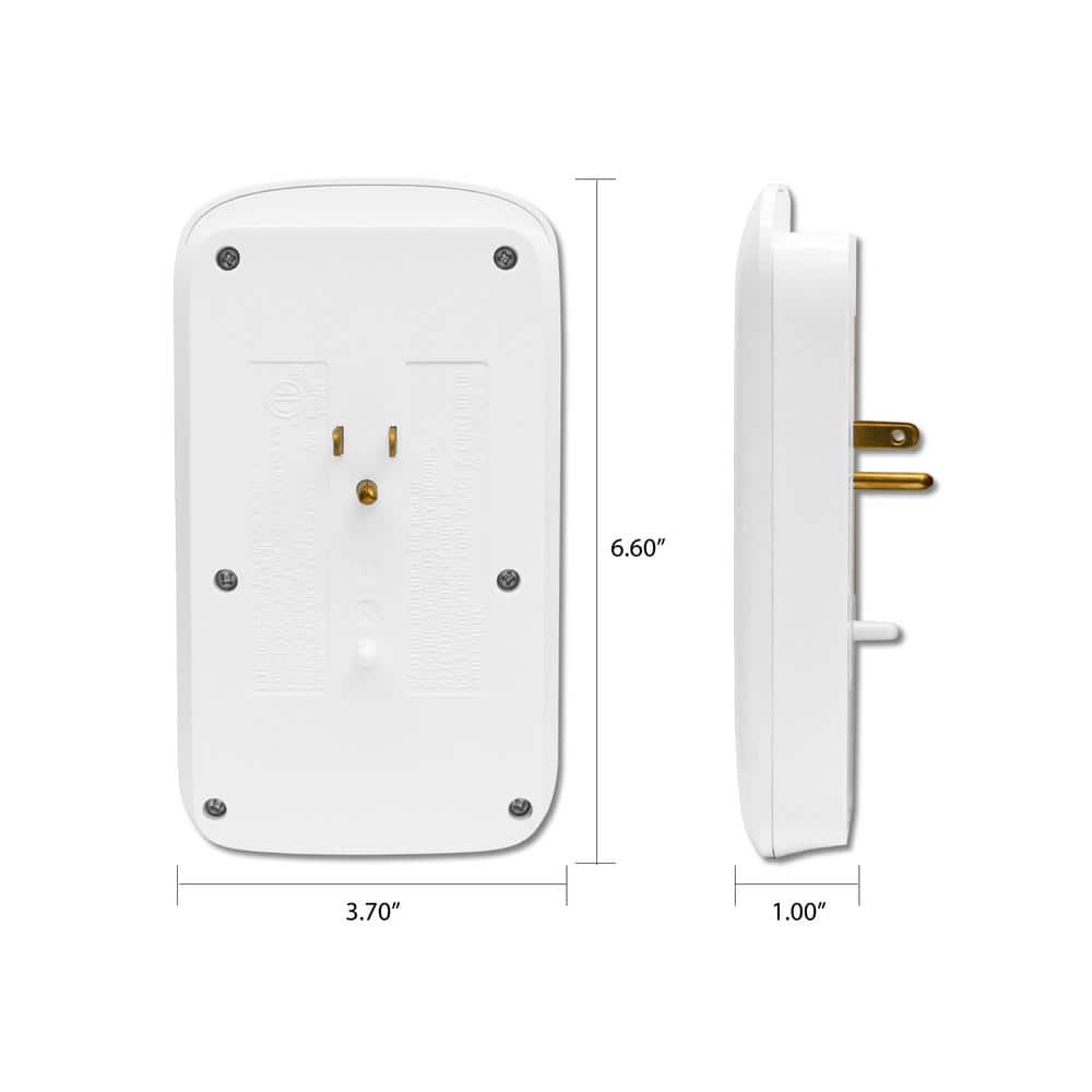 GoGreen Power 6-Outlet Wall Tap with 4 USB Ports, 735 Joules Surge Protection, 4.2A USB (2)
