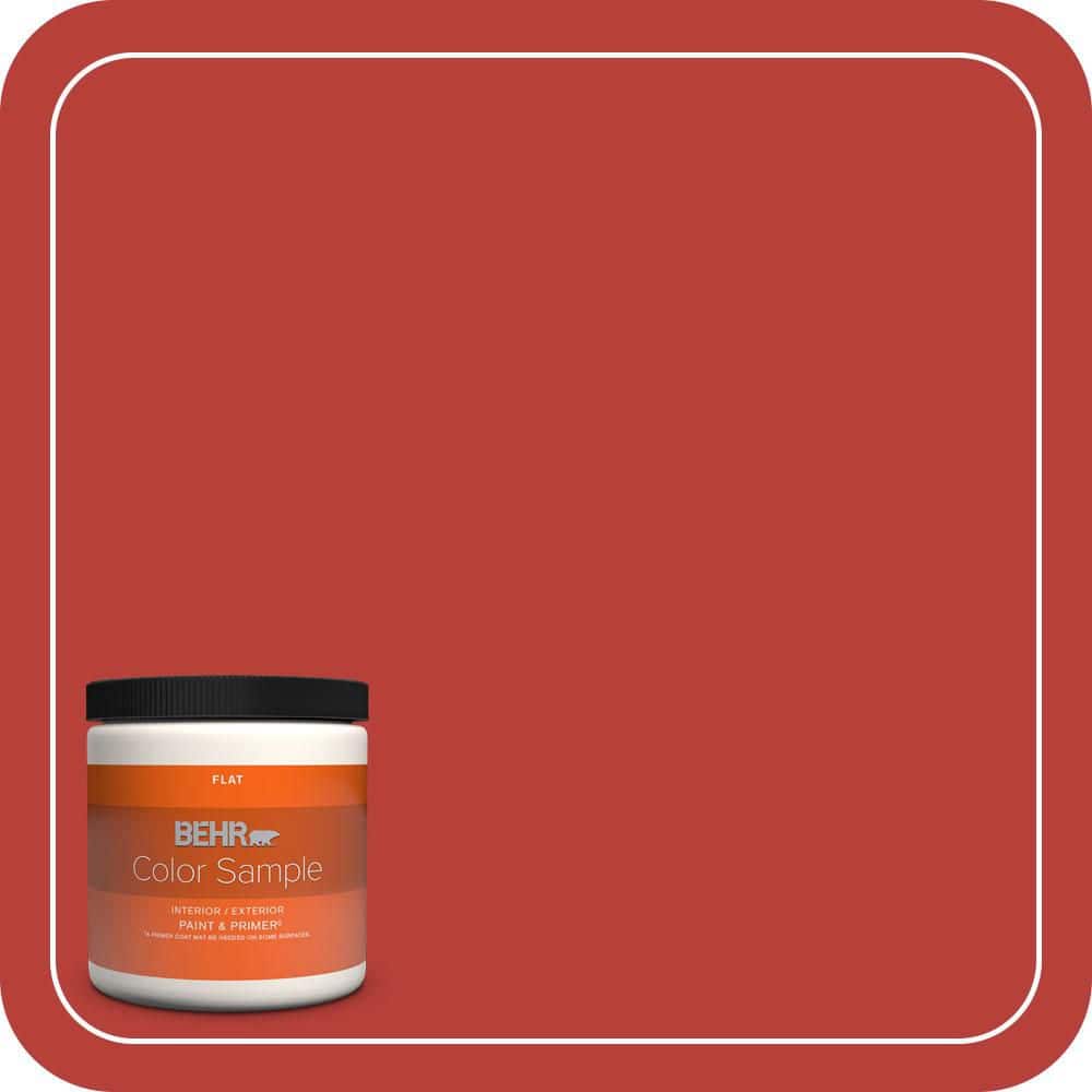 BEHR PREMIUM PLUS 8 oz. #PMD-85 Crimson Silk Flat Interior/Exterior Paint & Primer Color Sample