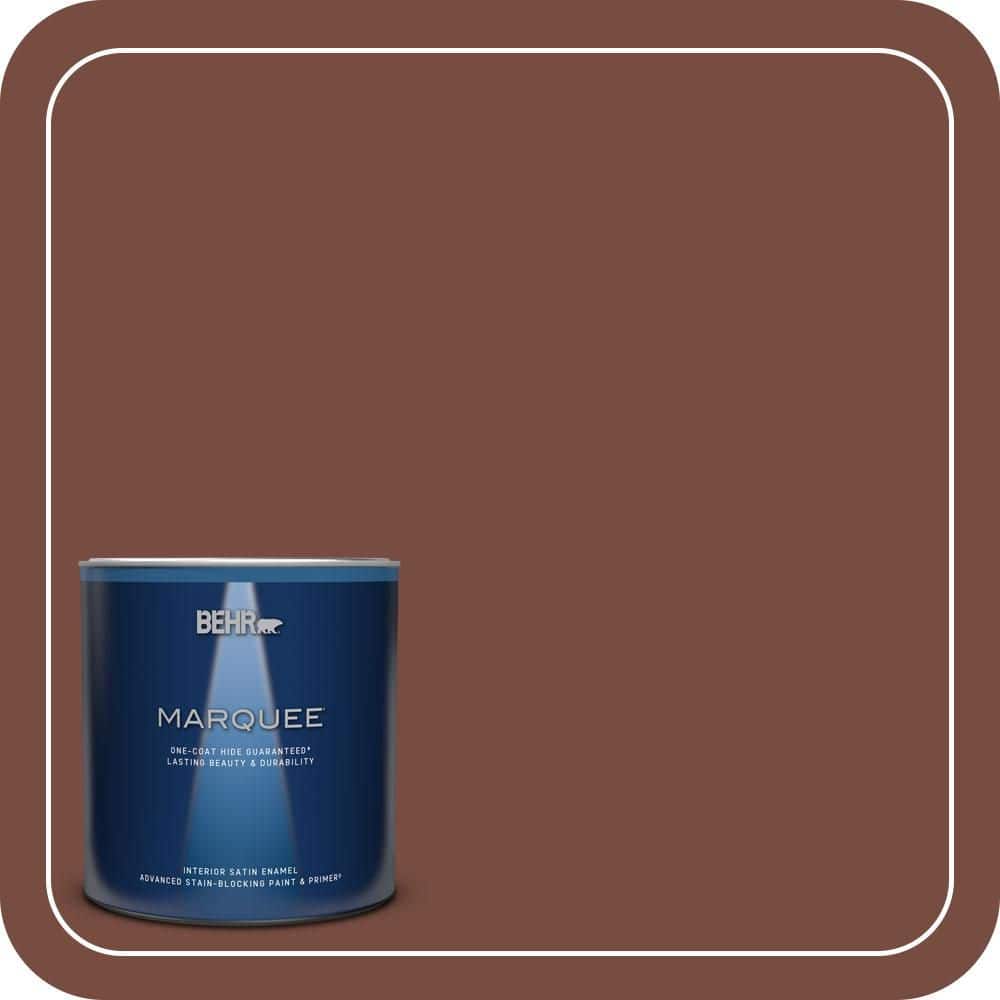 BEHR MARQUEE 1 qt. #S170-7 Dark Cherry Mocha One-Coat Hide Satin Enamel Interior Paint & Primer