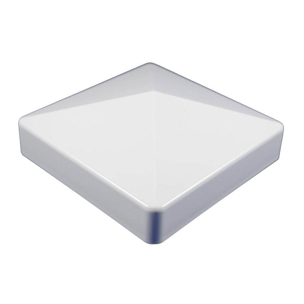Weatherables 5 in. x 5 in. White Vinyl External Pyramid Post Cap (1)