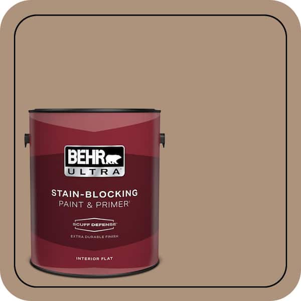 BEHR ULTRA 1 gal. #PPU4-04 Soft Chamois Extra Durable Flat Interior Paint & Primer (2)