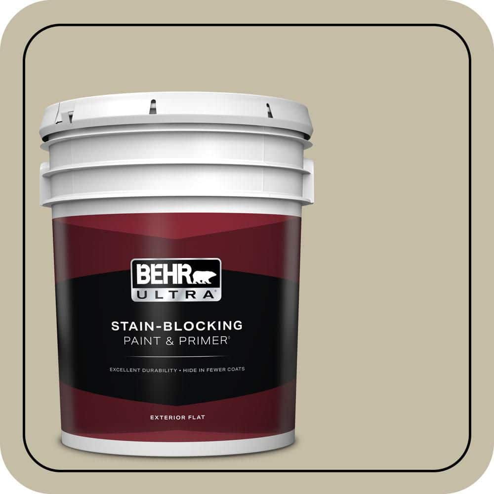BEHR ULTRA 5 gal. #PPU8-18 Celery Powder Flat Exterior Paint & Primer