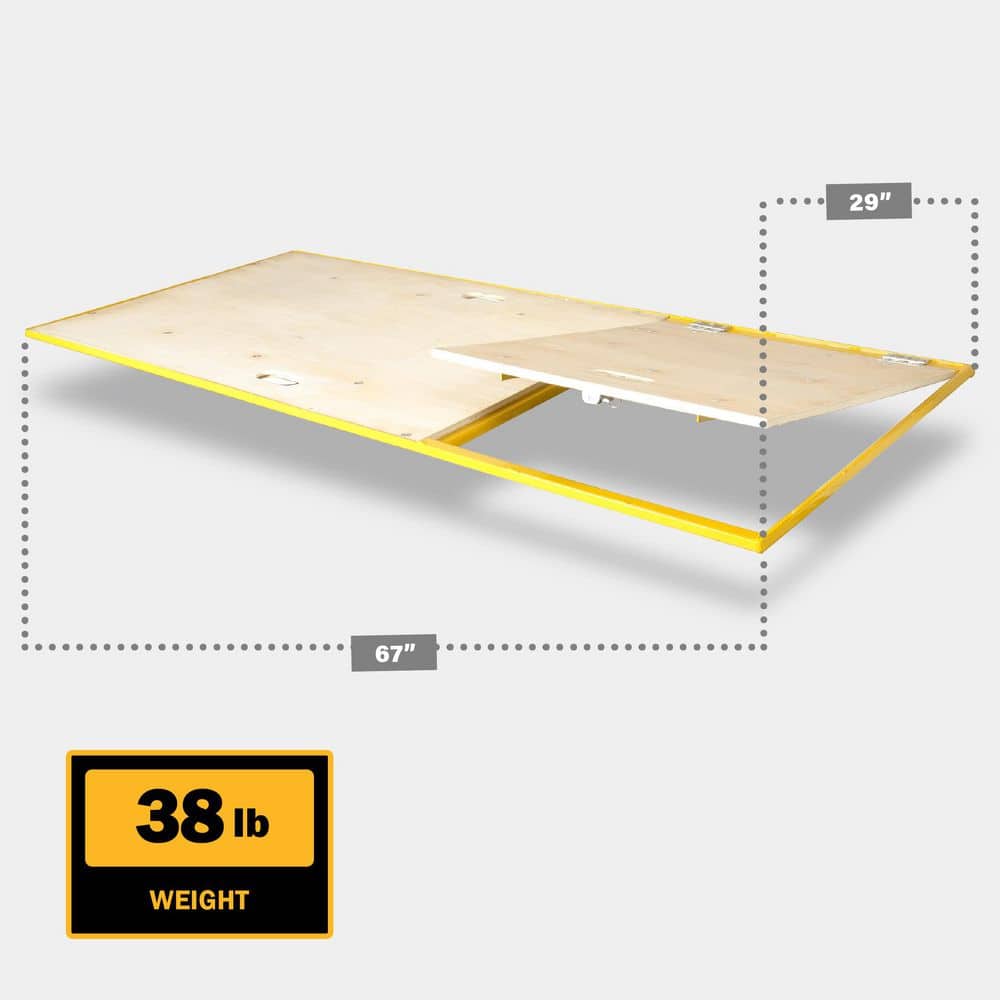 MetalTech Wood Platform Walk Board with Trap Door for Baker Scaffolding with 1100 lb. Load Capacity  2.41 x 5.6 x .125 ft. (3)