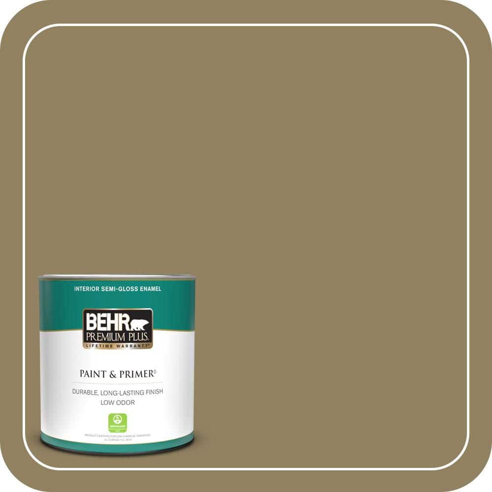 BEHR PREMIUM PLUS 1 qt. #PPU8-02 Gingko Tree Semi-Gloss Enamel Low Odor Interior Paint & Primer