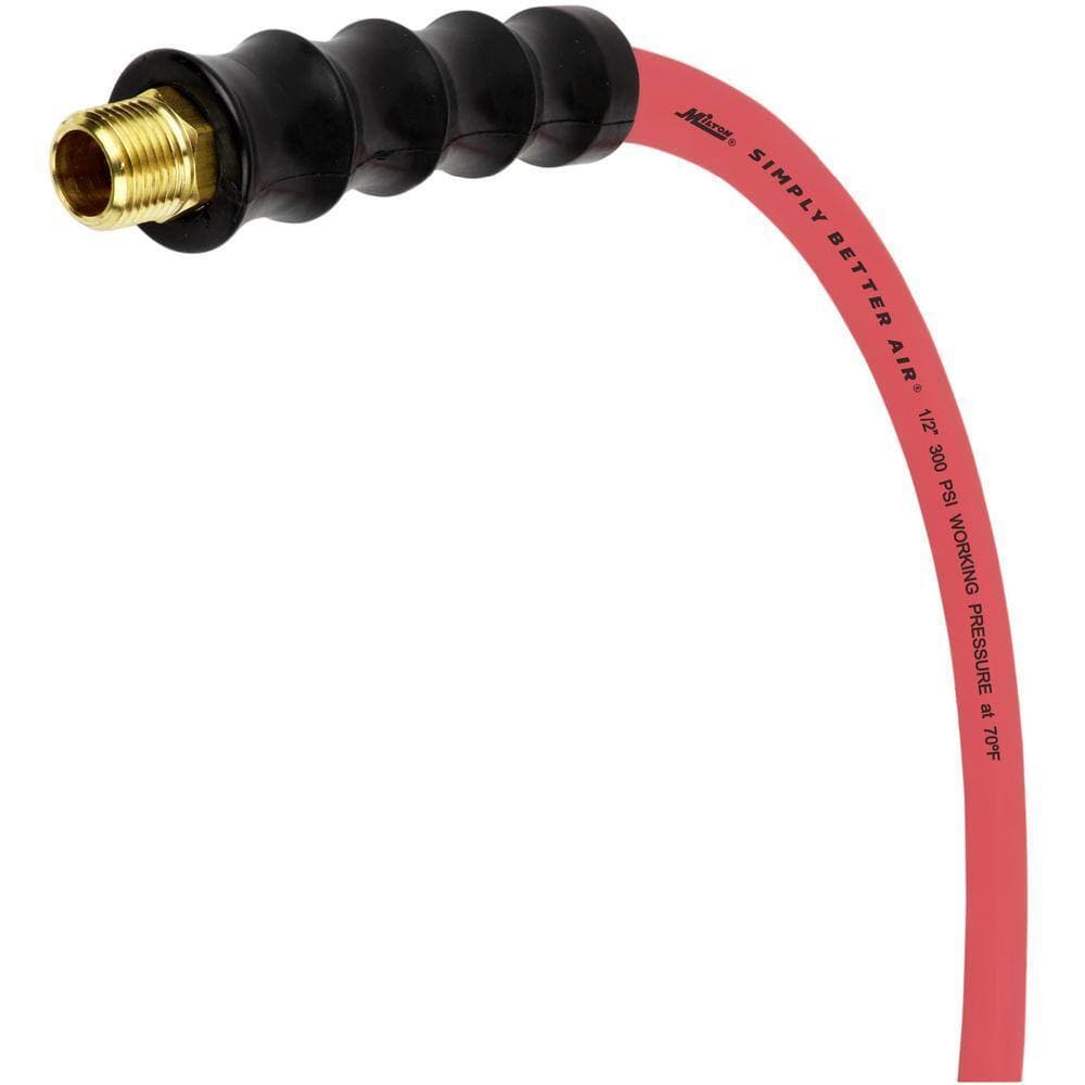 Milton ULR 1/2 in. ID x 50 ft. (3/8 in. MNPT) Ultra-Lightweight Durable Rubber Air Hose for Extreme Environments (2)