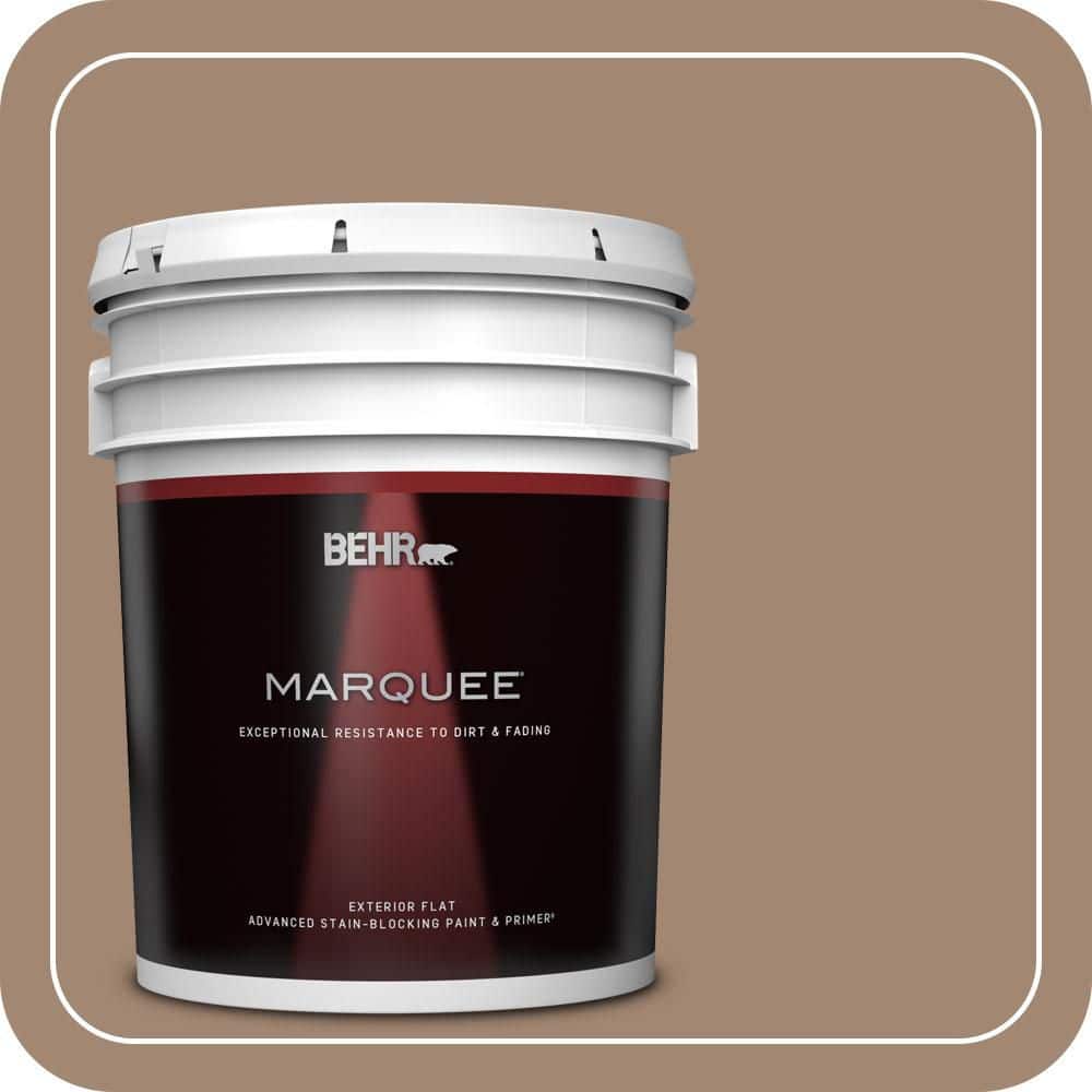 BEHR MARQUEE 5 gal. #QE-22 Terrazzo Brown Flat Exterior Paint & Primer (1)