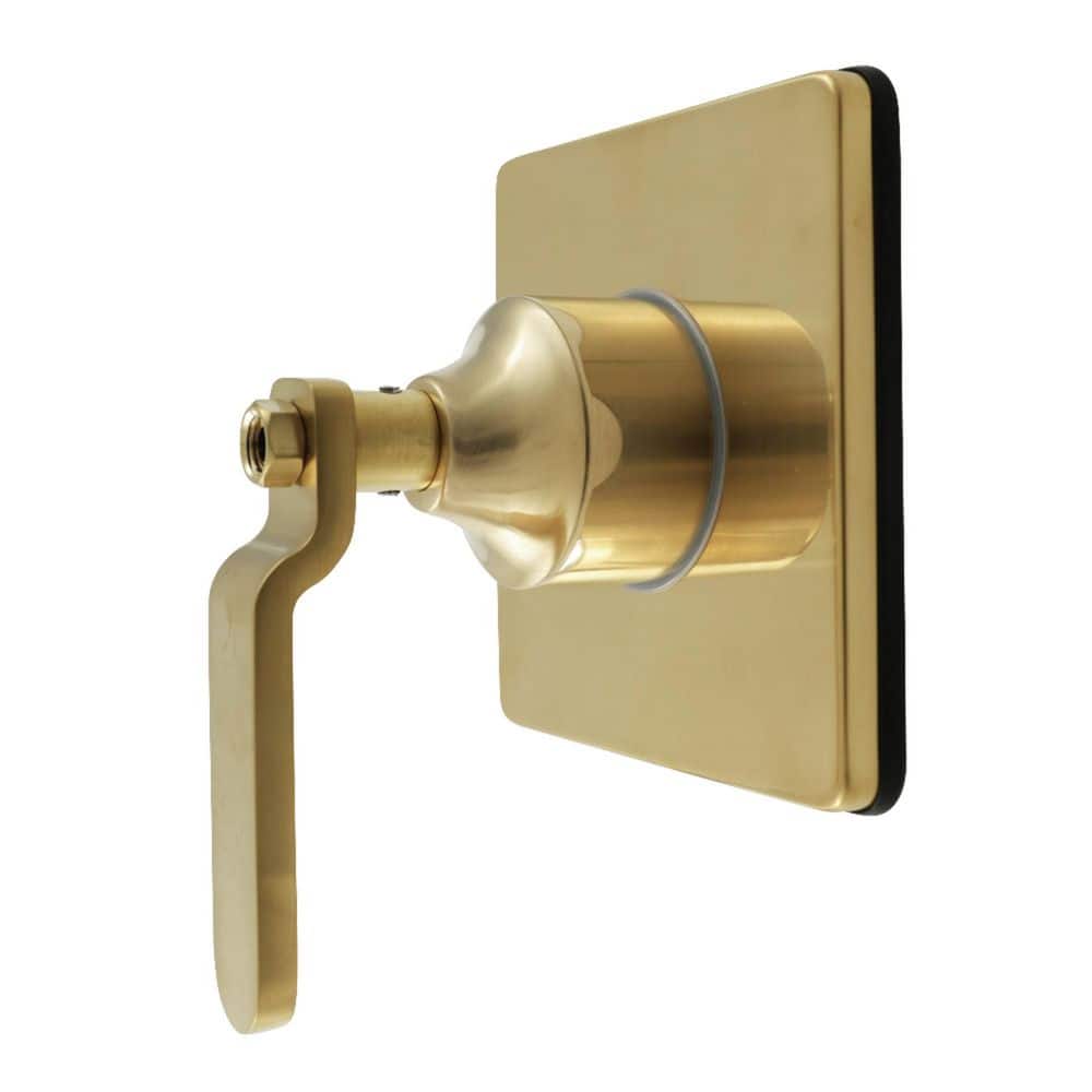 Kingston Brass Whitaker 1/2 in. Single-Handle 1-Hole Wall Mount 3-Way Diverter Valve with Trim Kit in Brushed Brass