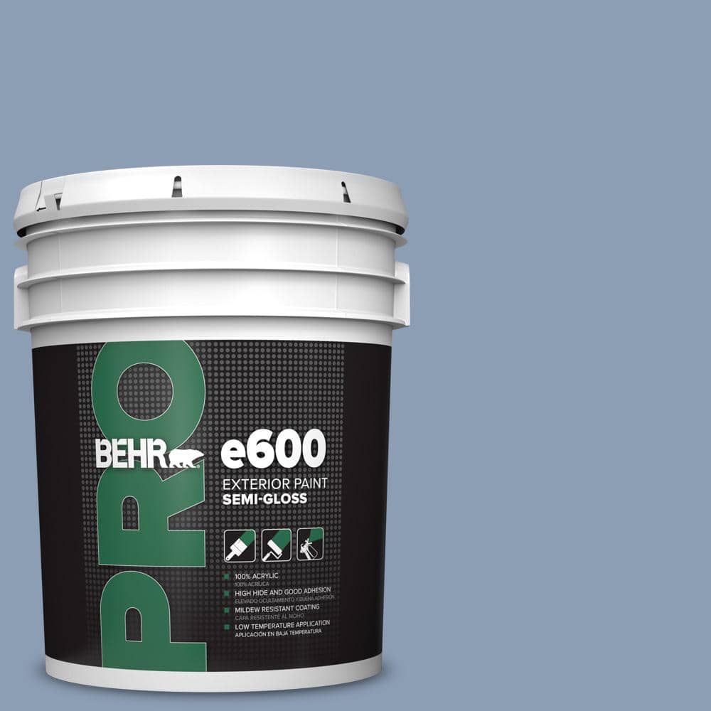 BEHR PRO 5 gal. #PPU15-10 China Silk Semi-Gloss Exterior Paint