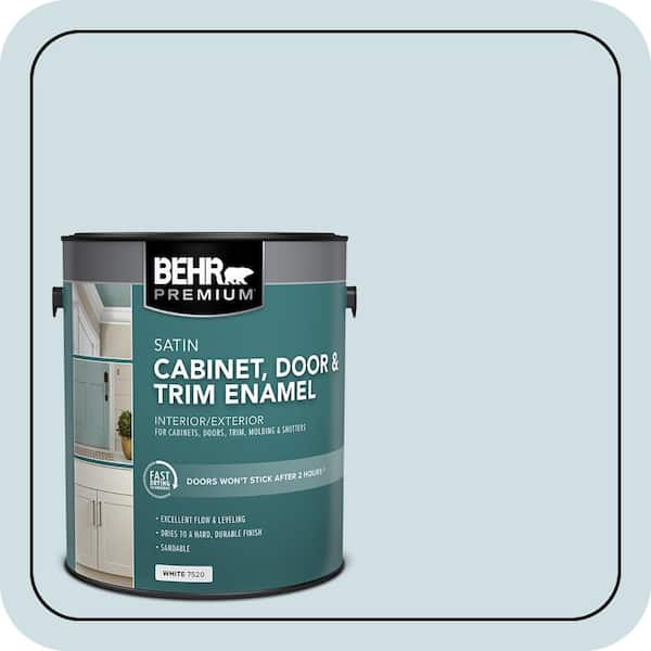 BEHR PREMIUM 1 gal. #HDC-CT-16B Waterfall Satin Enamel Interior/Exterior Cabinet, Door & Trim Paint (2)