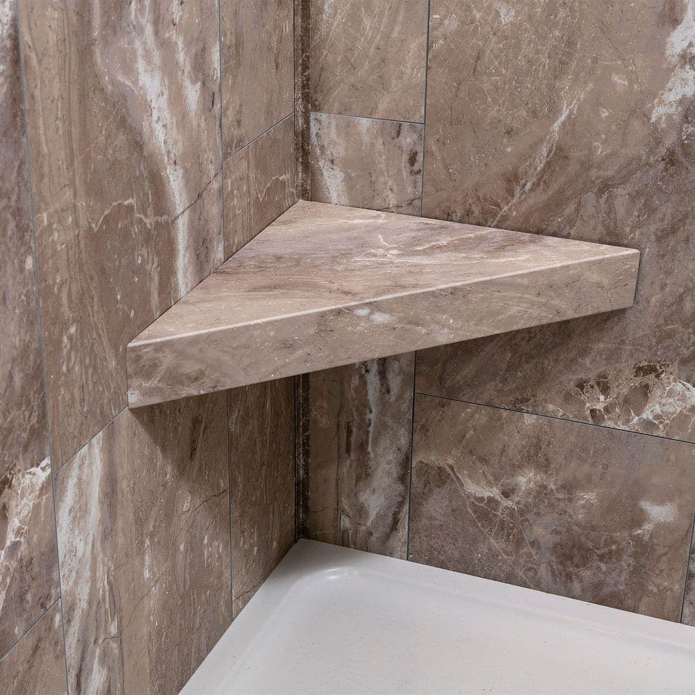PALISADE 24.88 in. x 12.31 in. Vinyl Waterproof Walk in Corner Shower Seat in Venetian Marble (3)