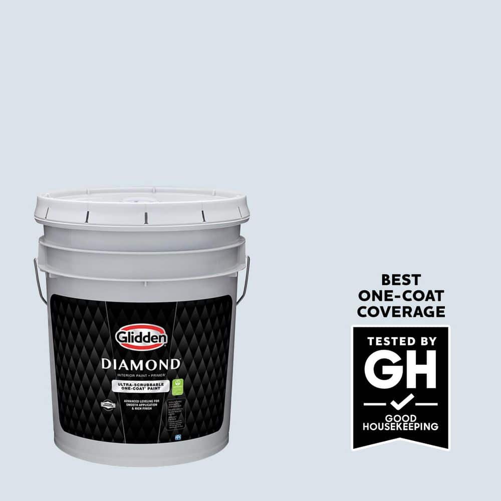 Glidden Diamond 5 gal. PPG1242-1 First Frost Flat Interior Paint with Primer