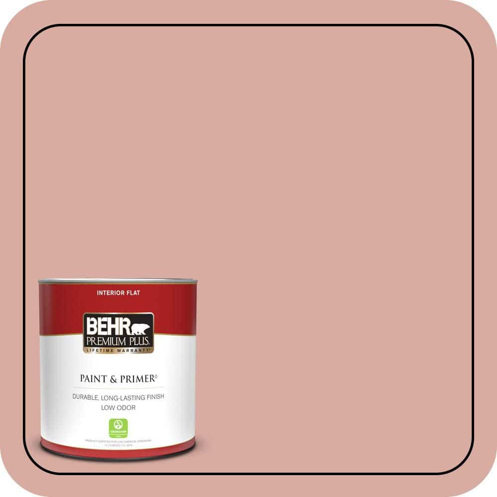 BEHR PREMIUM PLUS #T17-06 Everything's Rosy Enamel Interior Stain-Blocking Paint and Primer (1)