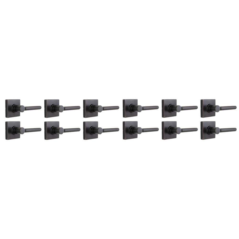 Defiant Tonebridge Aged Bronze Hall/Closet Door Lever with Square Rose 12-Pack