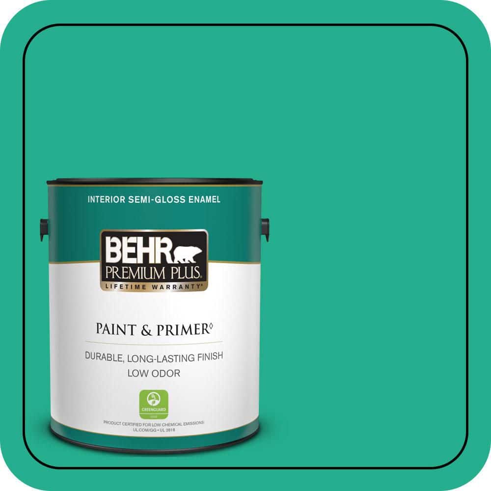 BEHR PREMIUM PLUS 1 gal. #480B-5 Mermaid Song Semi-Gloss Enamel Low Odor Interior Paint & Primer