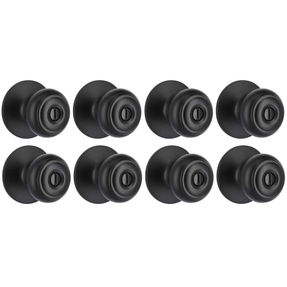 Defiant Hartford Matte Black Bed/Bath Door Knob (8-Pack)