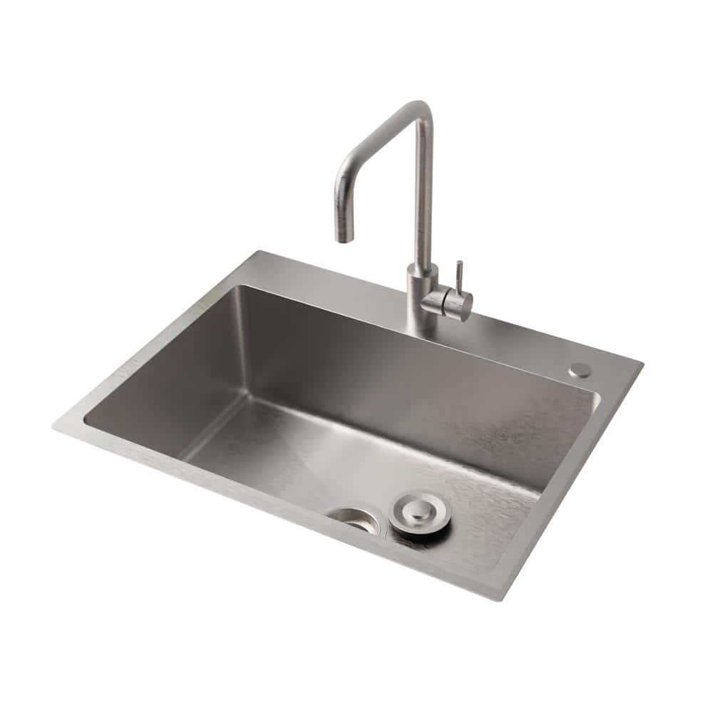 WELLFOR 24 in. L x 18 in. W x 10 in. D Rectangular Bathroom Sink in Clear Stainless Steel with Faucet (2)