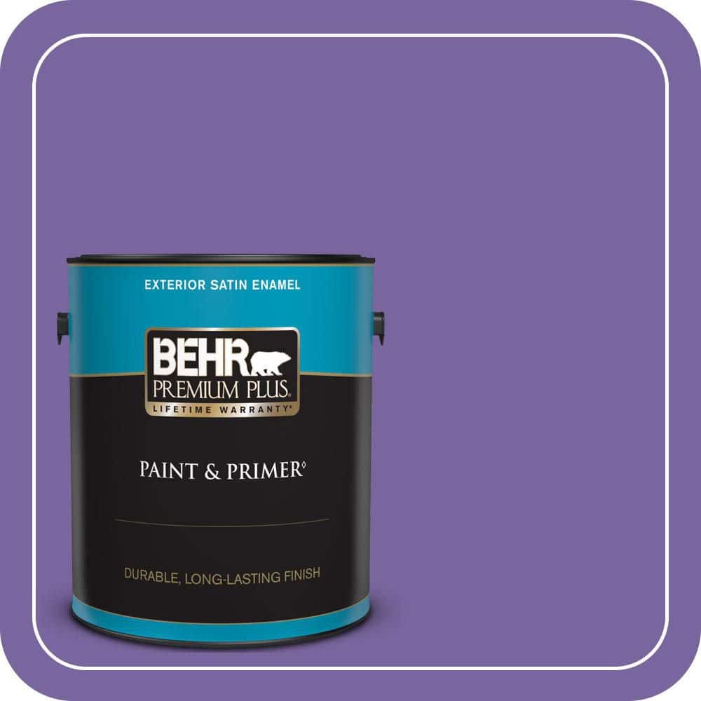 BEHR PREMIUM PLUS 1 gal. #PPU16-03 Purple Paradise Satin Enamel Exterior Paint & Primer